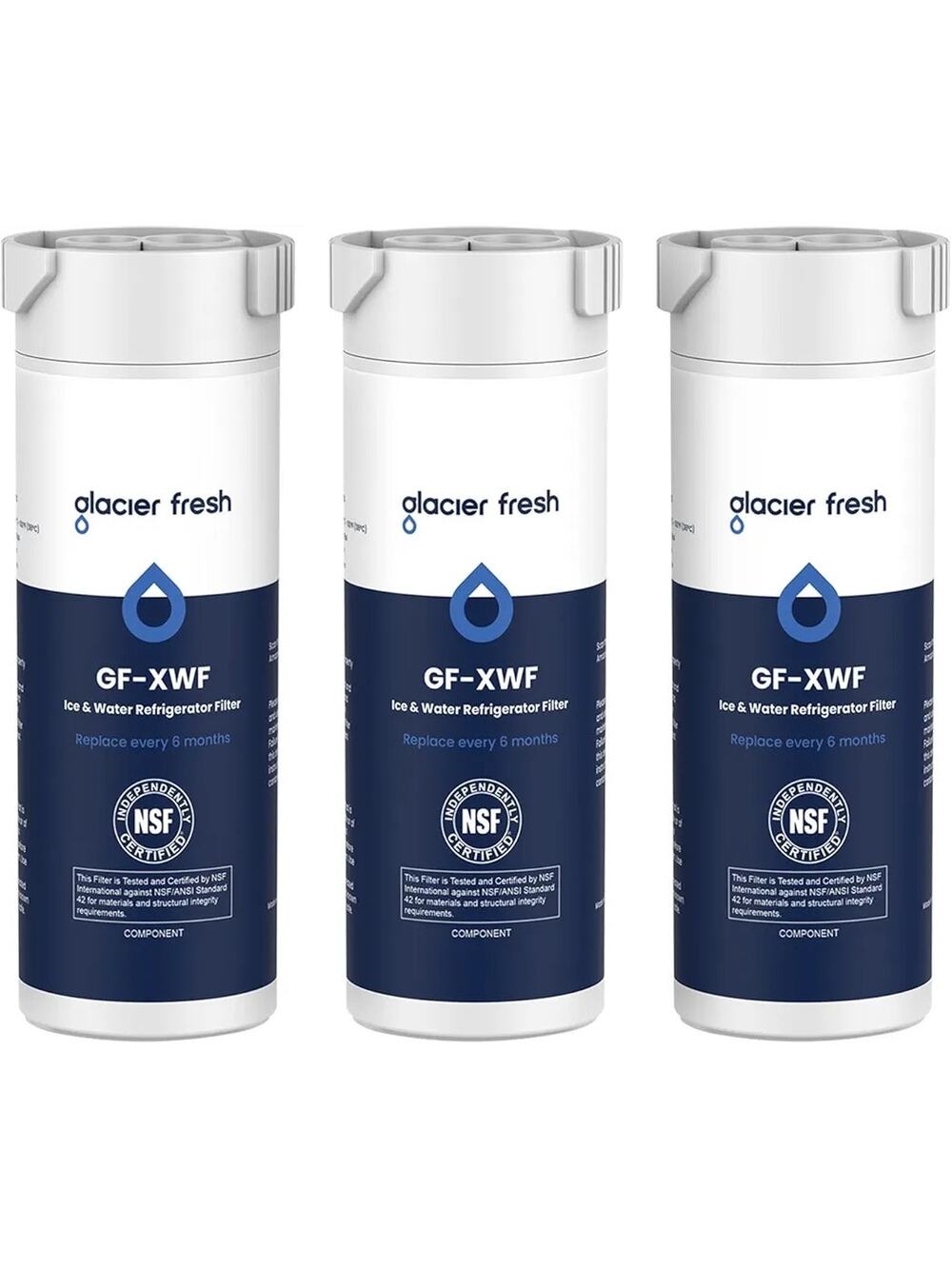 GLACIER FRESH XWF Replacement for GE XWF Refrigerator Water Filter Pack of 3